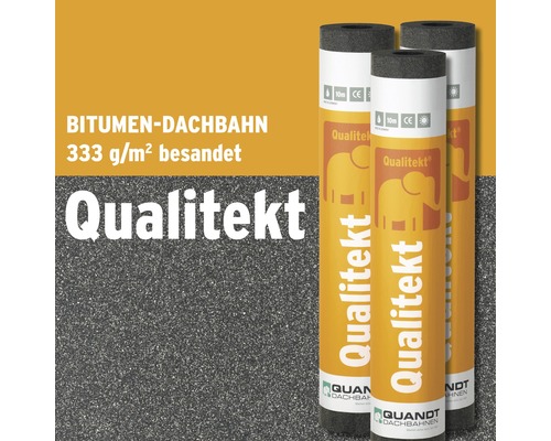 Quandt Bitumen Dachpappe Qualitekt® R-333-8 besandet 10 x 1 m Rolle = 10 m²