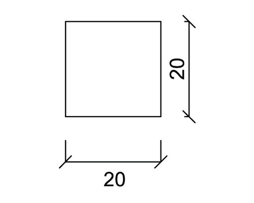 Quadratische Form mit Massangabe 20 x 20