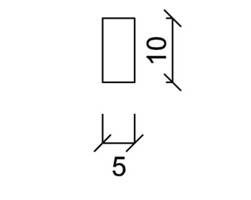Dessin technique avec les dimensions dix et cinq