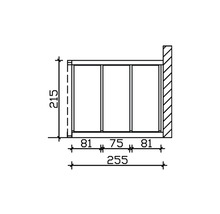 Paroi latérale SKAN HOLZ für Toiture pour terrasses 255x200 cm chêne clair