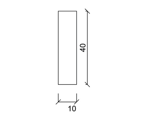 Dimensions du produit avec une largeur de 10 et une hauteur de 40