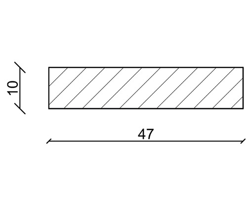 Dessin technique d''un rectangle mesurant 10 sur 47
