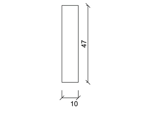 Dessin technique avec les dimensions 10 et 47