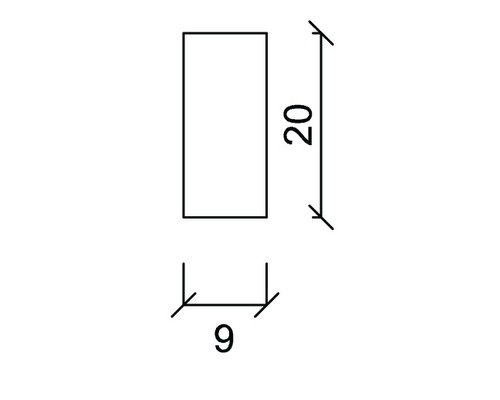 Dessin technique avec dimensions 20 et 9