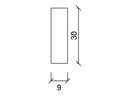 Technische Zeichnung mit Massangaben 30 und 9