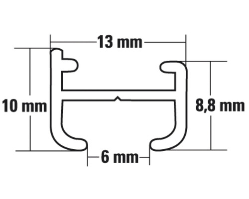 Schéma technique d''un profilé avec indication des dimensions