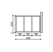 Paroi latérale SKAN HOLZ für Toiture pour terrasses 305x200 cm gris ardoise