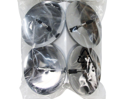 Lot de quatre patins pour meubles en métal avec fixation à broche