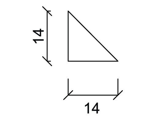 Dessin technique d''un triangle rectangle de côté 14