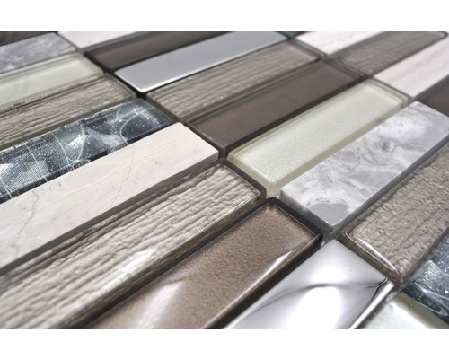 Mosaïque en verre et pierre