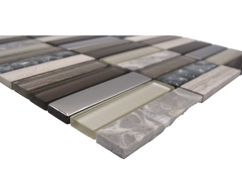 Mosaïque en verre et pierre naturelle