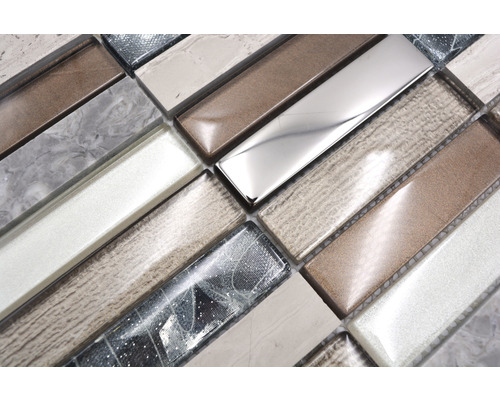 Mosaïque en verre et pierre naturelle