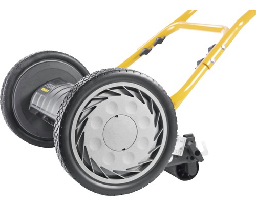 Tondeuse à gazon manuelle avec poignée jaune