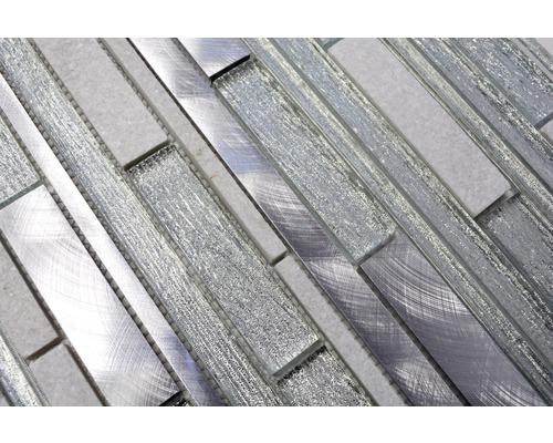 Mosaïque en verre et pierre naturelle