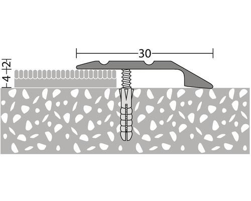 Illustration eines Übergangsprofils mit den Maßen 30 und 4 plus 2