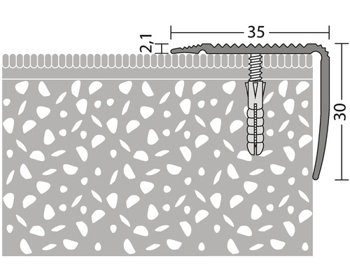 Illustration d''un profil de bordure d''escalier avec des mesures