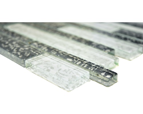 Mosaïque en verre avec décor floral