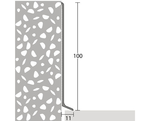 Schéma d''un profilé de plinthe avec indication de la hauteur en millimètres