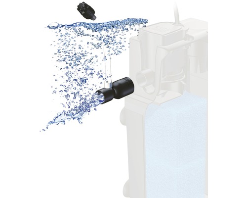 Filtre externe d''aquarium avec jet d''eau et buse de pulvérisation