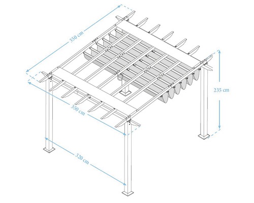 Pergola en aluminium Florida Cocoa aspect bois - HORNBACH