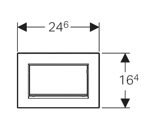 Dessin technique d''un cadre rectangulaire mesurant 24,6 x 16,4 cm