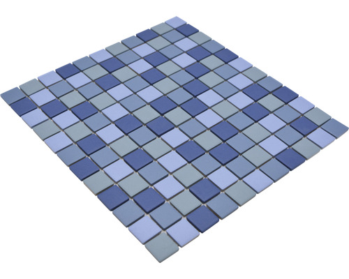 Carreaux de mosaïque carrés dans différentes nuances de bleu