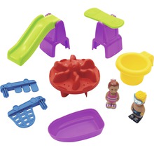 Ensemble de parc aquatique pour jouets avec toboggan, plongeoir, turbine et figurines