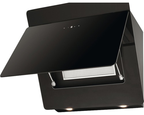 Hotte de cuisine noire avec clapet ouvert