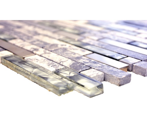 Mosaïque en verre et pierre