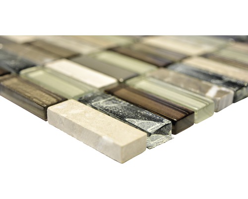 Mosaïque en verre et pierre naturelle