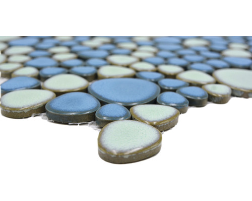 Carreaux de mosaïque aspect pierre, bleu et vert