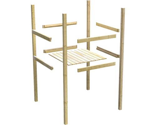 Holzkonstruktion mit Pfosten und Brettern