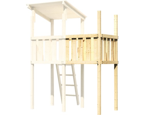 Spielturm aus Holz mit Leiter und Plattform