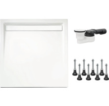 Receveur de douche carré avec garniture de vidage et pieds inclus