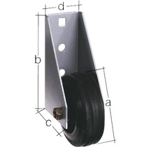 Torlaufrolle für schwere Tore 110 x 44,5 mm, feuerverzinkt-thumb-1