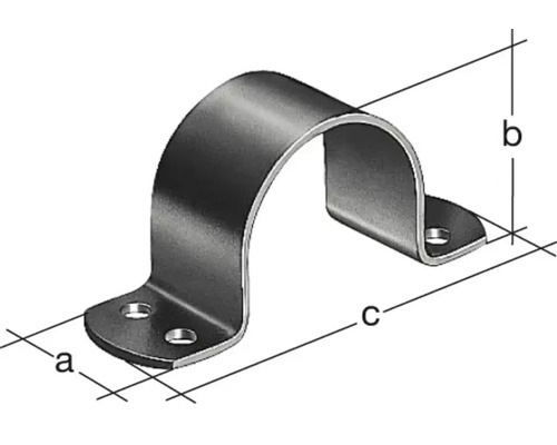 Rohrschelle mit Massangaben