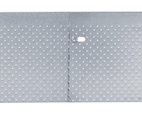 Plaque métallique perforée avec élément de fixation