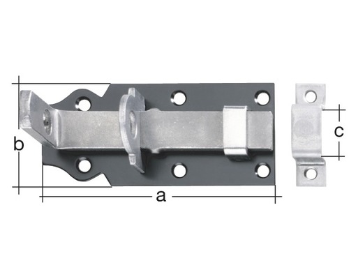 Loquet de porte avec contrepartie et indications de mesure