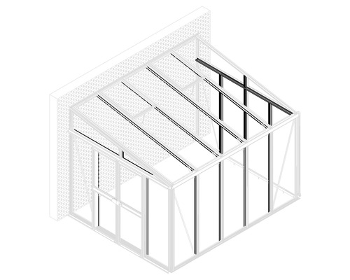 Wandgewächshaus mit Aluminiumrahmen und Tür