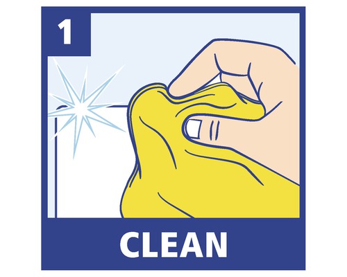 Symbole : Nettoyer la surface avec un chiffon