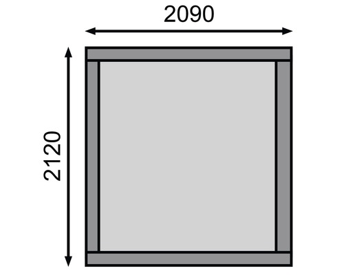 Structure de cadre carrée mesurant 2090 sur 2120