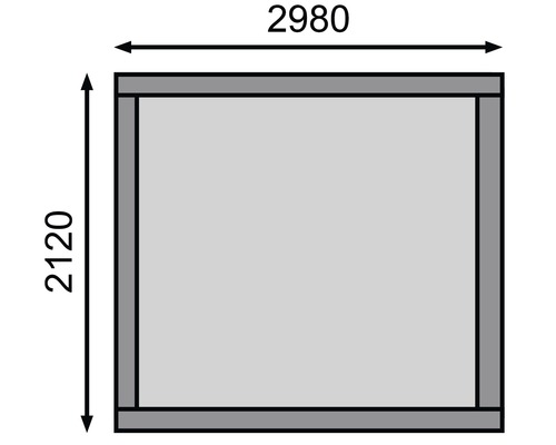 Schéma technique d''un mur de dimensions 2980 x 2120 mm