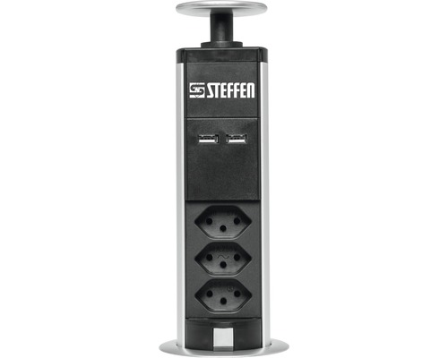 Steckdosenelement mit USB Anschlüssen und Steffen Logo