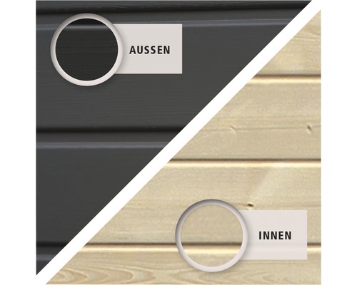 Vue de l''extérieur et de l''intérieur d''un mur en bois