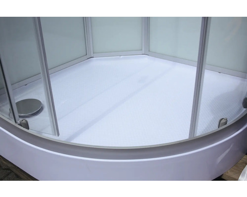 Douche avec receveur et entrée d''angle