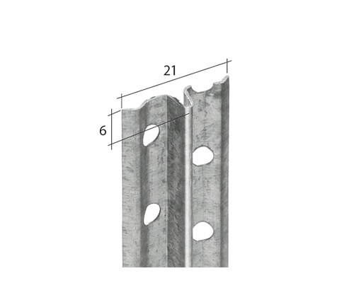 Metallprofil mit Lochung und Maßangaben