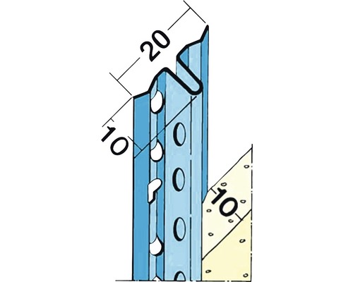 CATNIC Schnellputzprofil Stahl verzinkt für Putzstärke 10 mm 2500 x 21 mm CATNIC Schnellputzprofil Stahl verzinkt für Putzstärke 10 mm 2500 x 21 mm