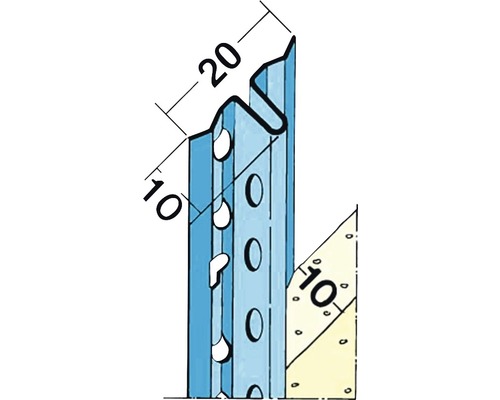 CATNIC Schnellputzprofil Stahl verzinkt für Putzstärke 10 mm 2500 x 21 mm