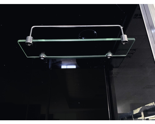 Glasablage mit Metallhalterung zur Montage