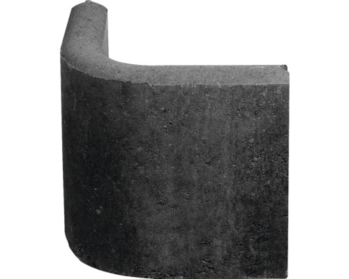 Bordure de gazon en béton angle arrondi 90° anthracite avec rainure et languette 25x5x25 cm